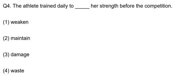 maintain her strength PSLE English Question 15 explained