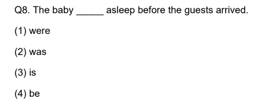 was asleep grammar PSLE English Question 6 explained